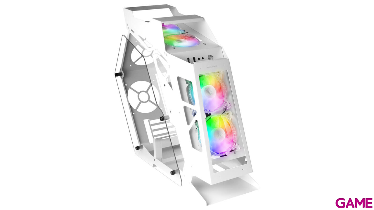 Mars Gaming MC61 Compacta Micro-ATX 4xVentilador 12cm ARGB Chroma Blanco - Caja Ordenador-4