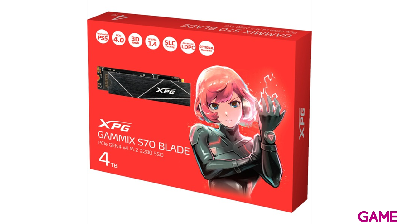 ADATA Gammix S70 Blade M.2 4TB PCIe 4.0 3D NAND NVMe - Disco Duro-0