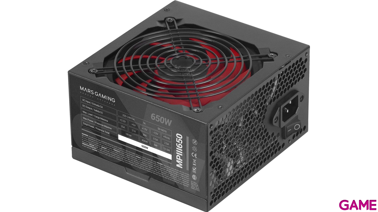 Mars Gaming MPIII650 ATX 650W AI-RPM 85% Negro - Fuente Alimentacion-1