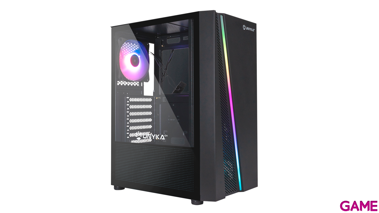 Unykach ATX Glayze Black Torre Negro - Caja Ordenador-2