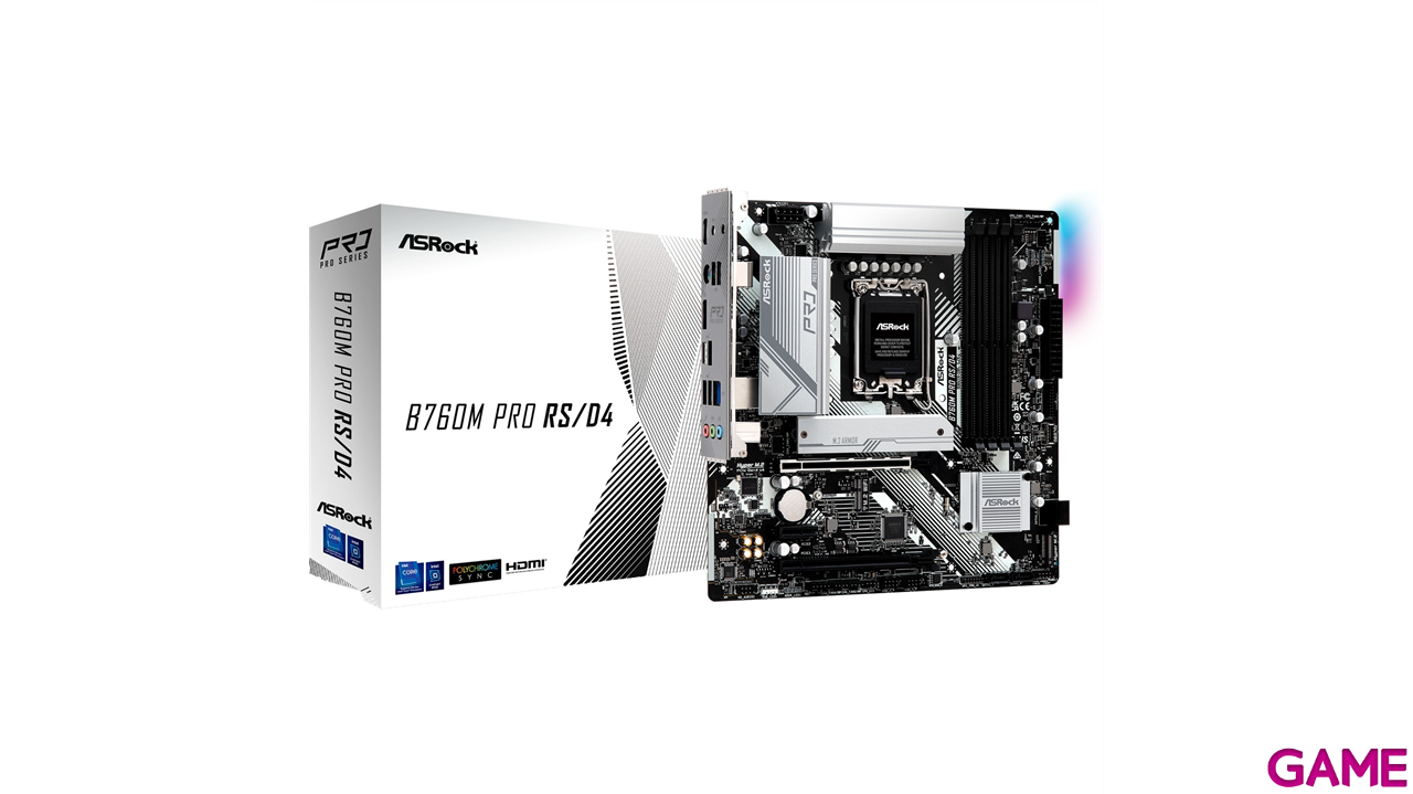Asrock B760M Pro RS/D4 Intel B760 LGA 1700 micro ATX - Placa Base-0