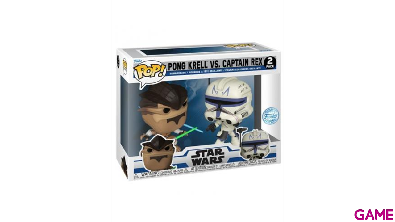 Blister 2 figuras POP Star Wars The Clone Wars Duels Pong Krell Captain Rex Exclusive-1
