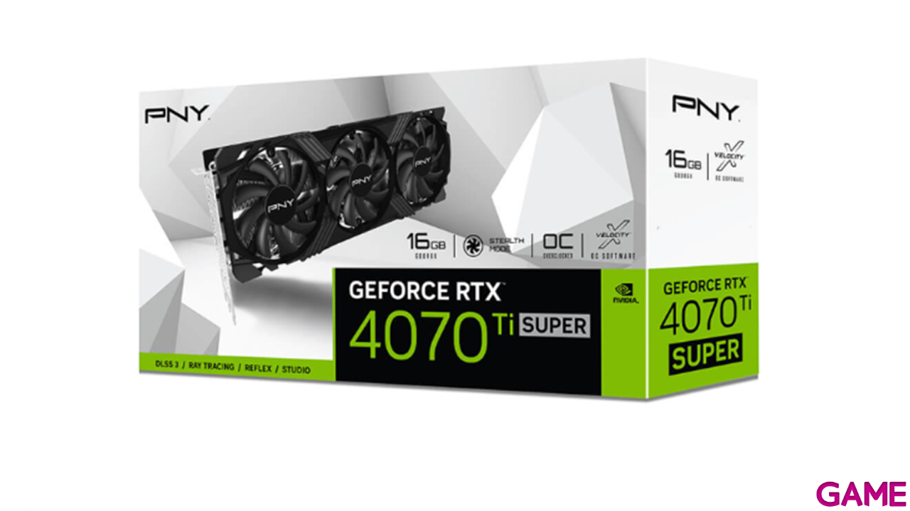 PNY GeForce RTX™ 4070 Ti Super 16GB OC LED TF NVIDIA GeForce RTX 4070 Ti SUPER GDDR6X-0