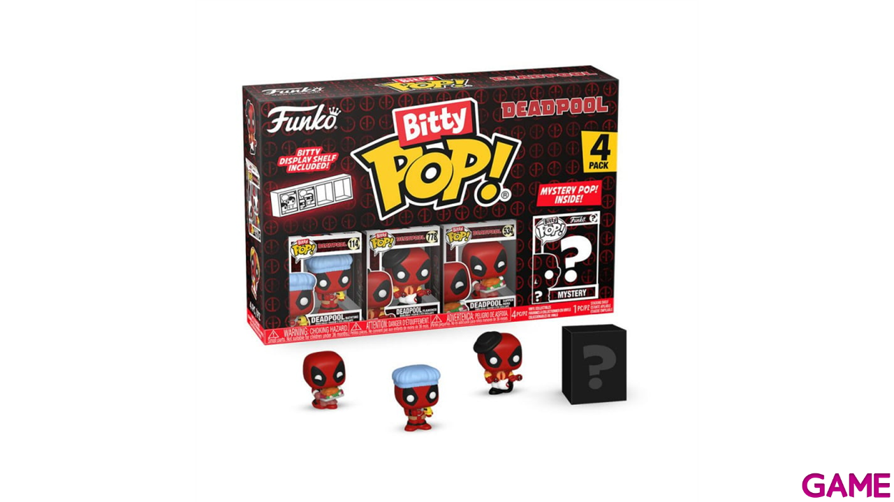 Blister 4 figuras Bitty POP Marvel Deadpool Bathtime-1