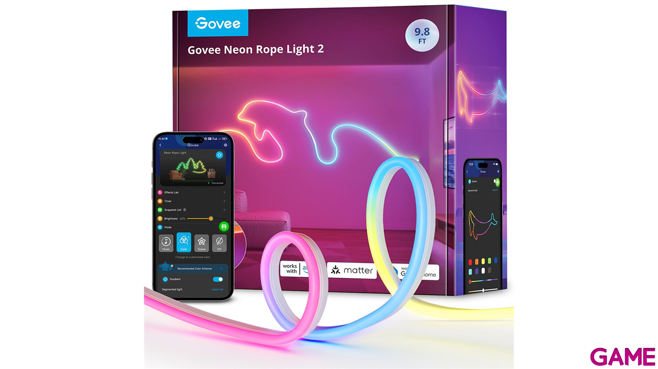 Govee H61D3301 Tira LED Neon Rope 2 3m - Iluminacion-2