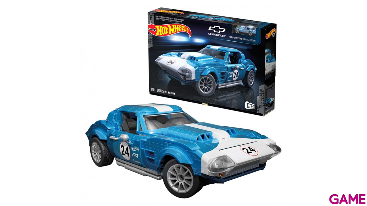 Juego de construccion MEGA Hot Wheels Coche Corvette Grand Sport del 63-0