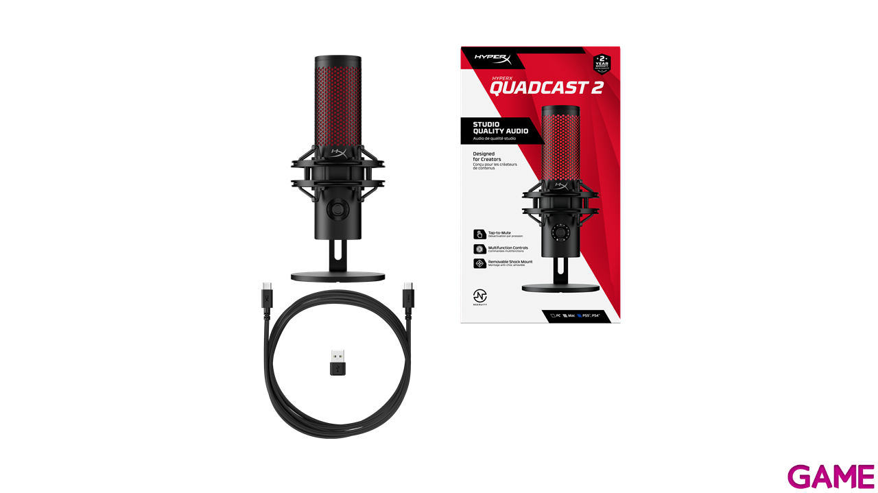 HyperX Quadcast 2 Negro - Microfono Gaming-8