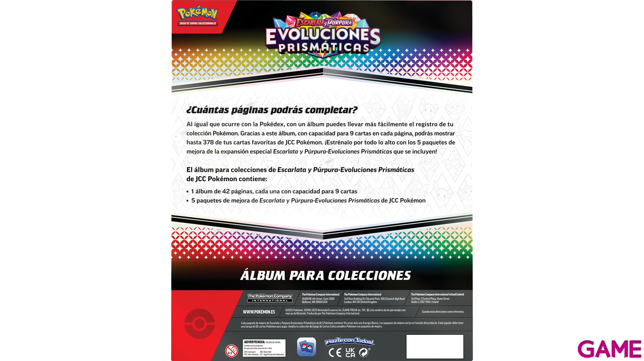 Album para colección Pokemon Escarlata y Púrpura Evoluciones Prismáticas (Castellano)-0