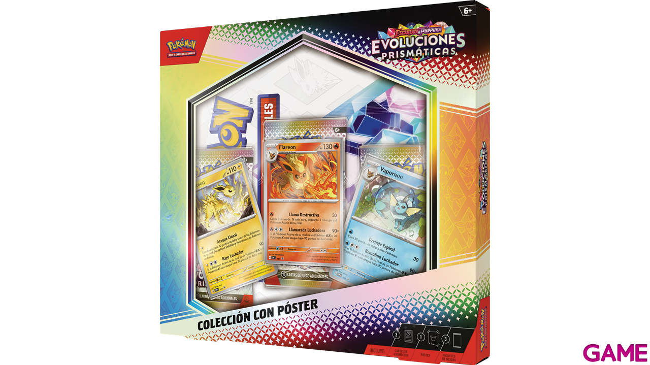 Pack de cartas con poster Pokemon Escarlata y Púrpura Evoluciones Prismáticas (Castellano)-0