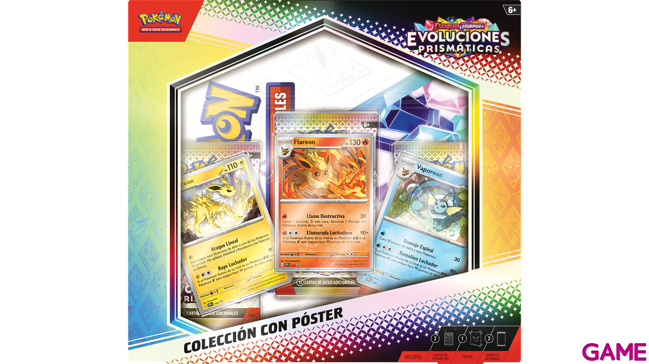 Pack de cartas con poster Pokemon Escarlata y Púrpura Evoluciones Prismáticas (Castellano)-1