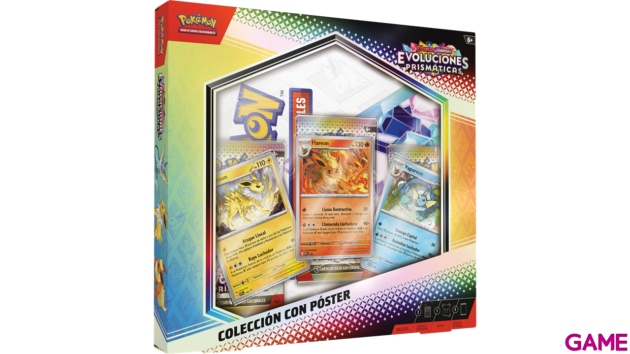 Pack de cartas con poster Pokemon Escarlata y Púrpura Evoluciones Prismáticas (Castellano)-2