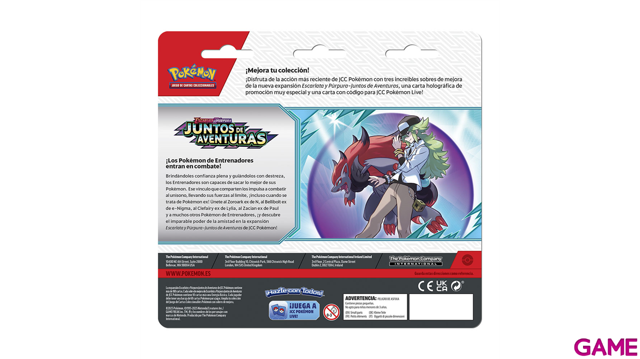 Pack de 3 Sobres de Refuerzo Pokemon TCG SV9: Juntos de Aventuras-1