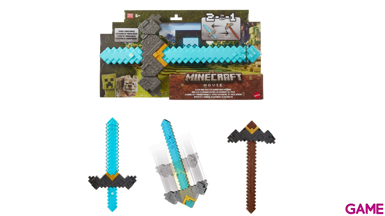Replica Minecraft Espada-Pico Transformable de 53 cm-3