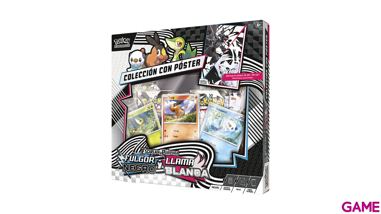 Caja Poster Pokemon TCG Escarlata y Púrpura: Fulgor Negro y Llama Blanca-2