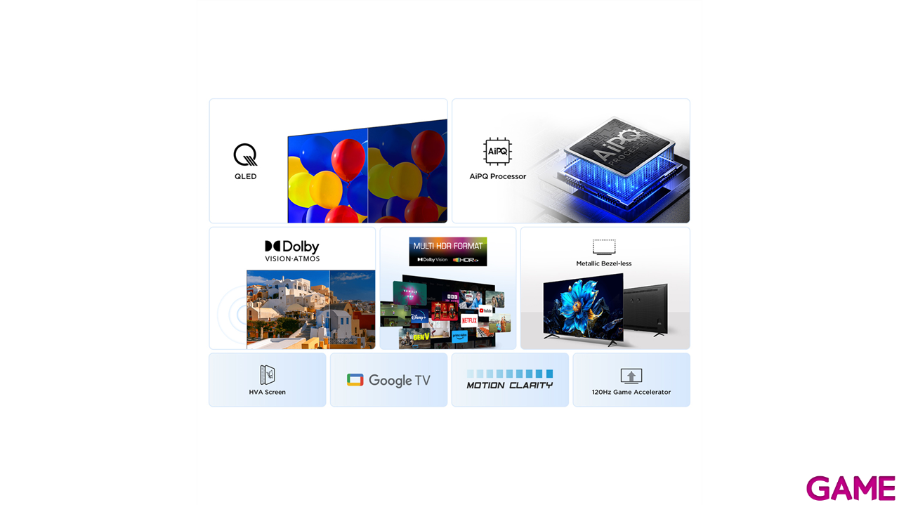 TCL 55P7K 55´´ - QLED - 4K UHD - Google TV - Dolby Atmos - Televisor-7