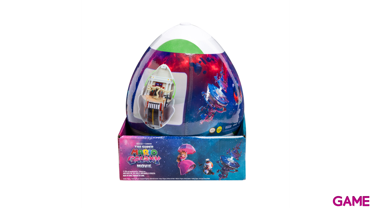 Playset Super Mario Galaxy - Huevo Yoshi de 25 cm con elementos funcionales y 2 figuras 4 cm (Yoshi y Mario)-1