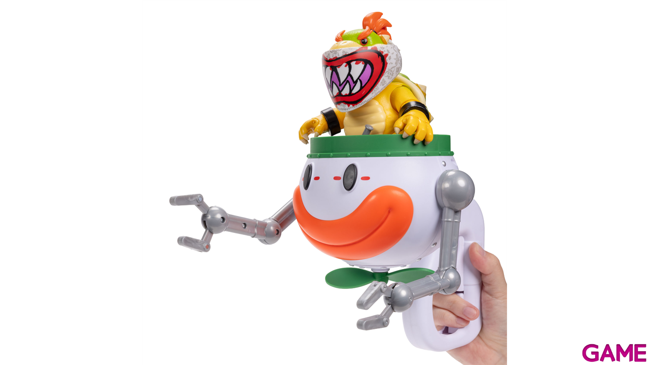 Pack Vehículo Super Mario Galaxy - Clown Car con Funciones y Figura Bowser Premium de 13 cm-2