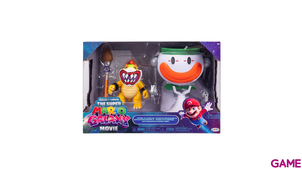 Pack Vehículo Super Mario Galaxy - Clown Car con Funciones y Figura Bowser Premium de 13 cm-4