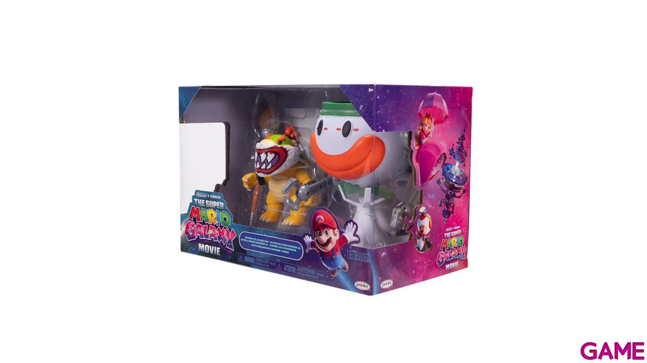 Pack Vehículo Super Mario Galaxy - Clown Car con Funciones y Figura Bowser Premium de 13 cm-6