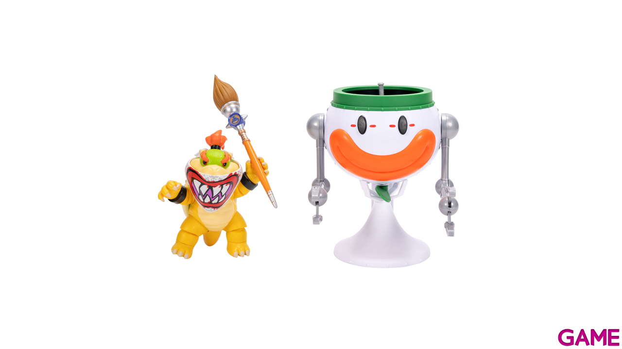 Pack Vehículo Super Mario Galaxy - Clown Car con Funciones y Figura Bowser Premium de 13 cm-7