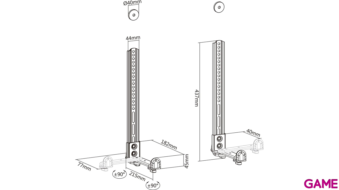 Soporte Universal para Barra de Sonido - Negro - AISENS - SPK01U-189-4