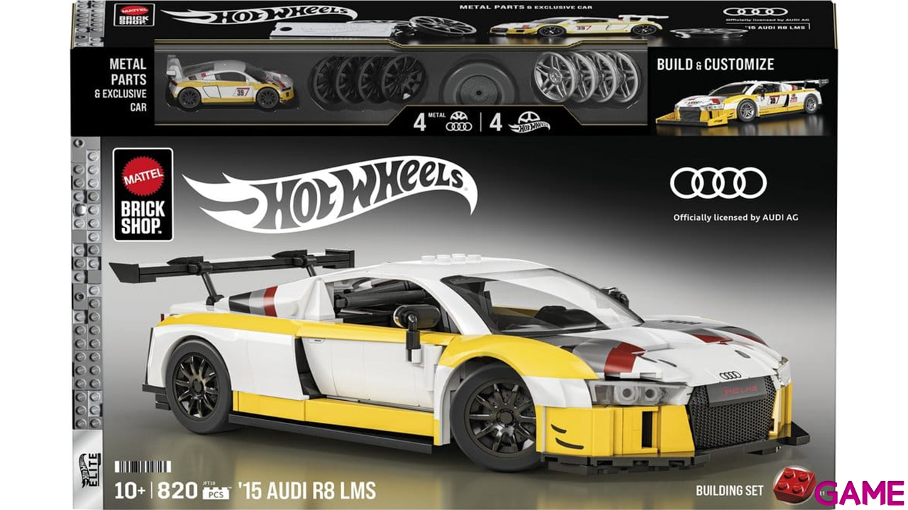 Set de Construccion Hot Wheels Elite Mattel Brick Shop Building Set 1/16 15 Audi R8 LMS-1