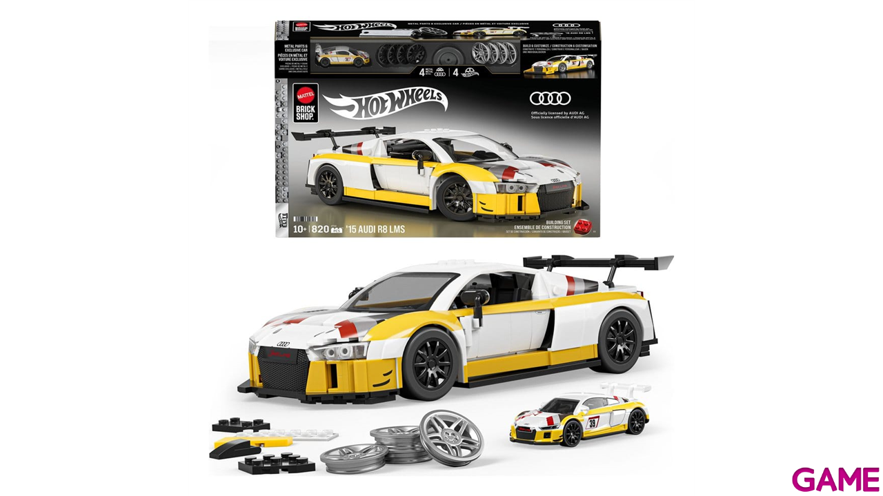 Set de Construccion Hot Wheels Elite Mattel Brick Shop Building Set 1/16 15 Audi R8 LMS-2