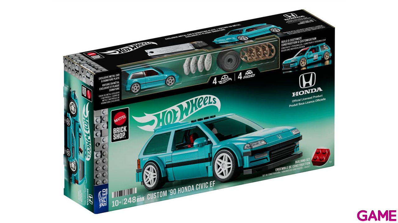 Set de Construccion Hot Wheels Speed Series Mattel Brick Shop Building Set 1/32 Custom 90 Honda Civic EF-1