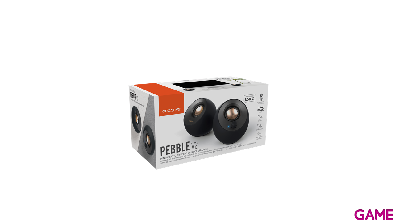 Creative Pebble 2.0 V2 USB-C Negro - Altavoces-4