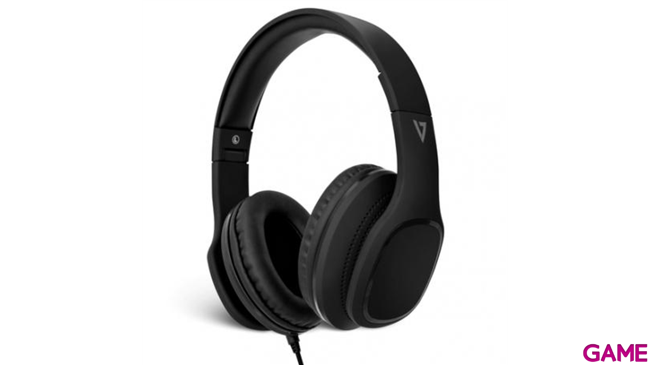 V7 Auriculares circumaurales con micrófono – negros-1