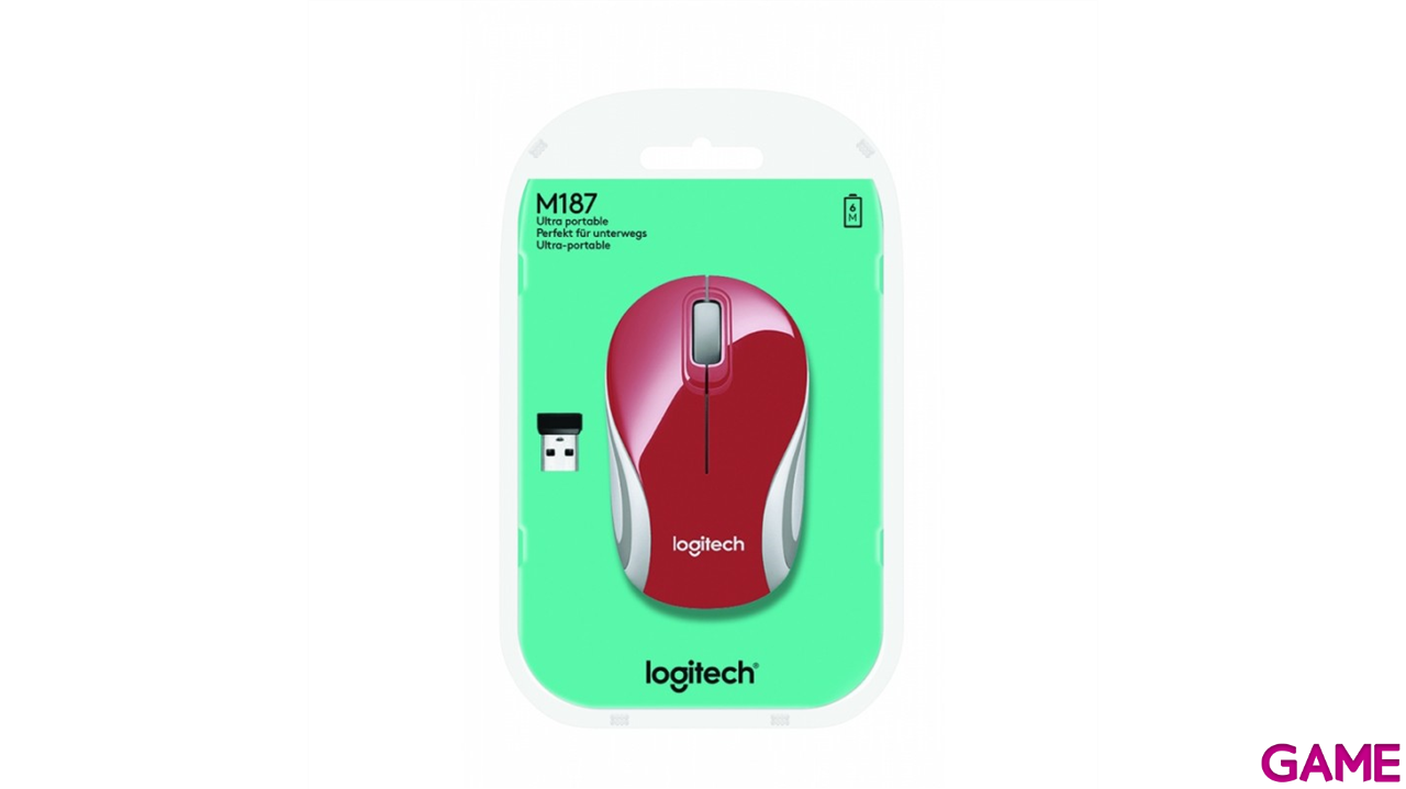 Logitech M187 Inalambrico Rojo - Raton-3