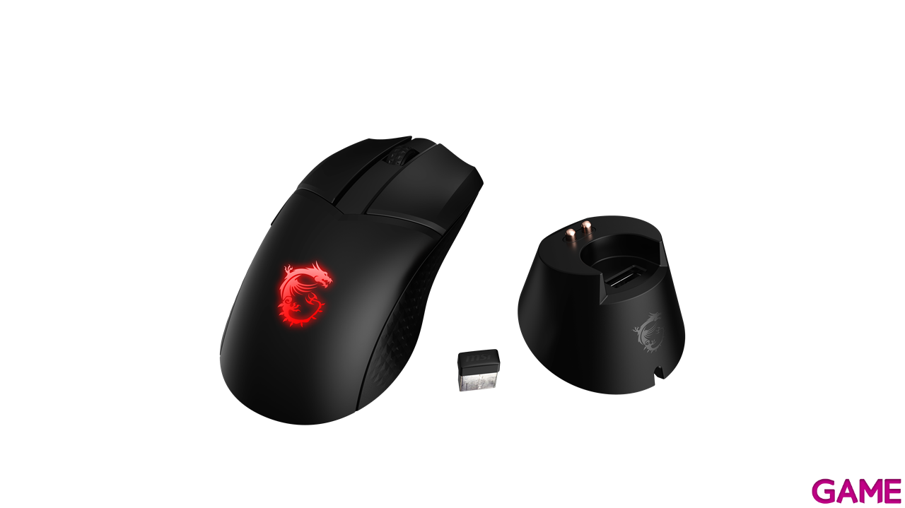 MSI Clutch GM41 Lightweight Wireless - Óptico 20000 DPI - base de carga - Raton Gaming Inalámbrico-0