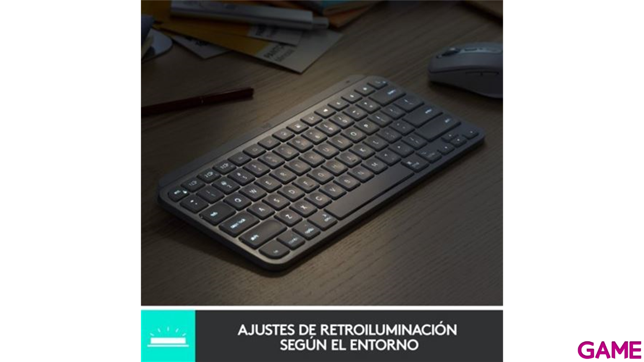 Logitech MX Keys Mini Wireless + Bluetooth Aluminio Blanco - Teclado-1