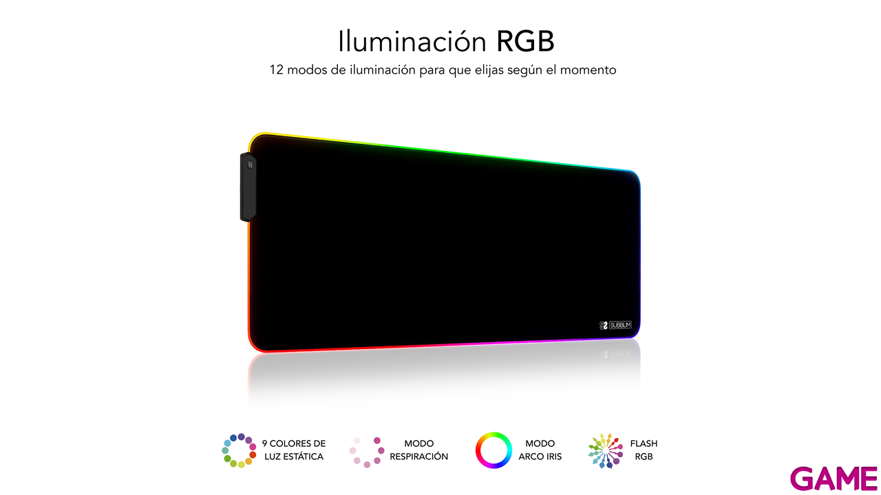 Subblim RGB Negra Extra Grande - Alfombrilla Gaming-1