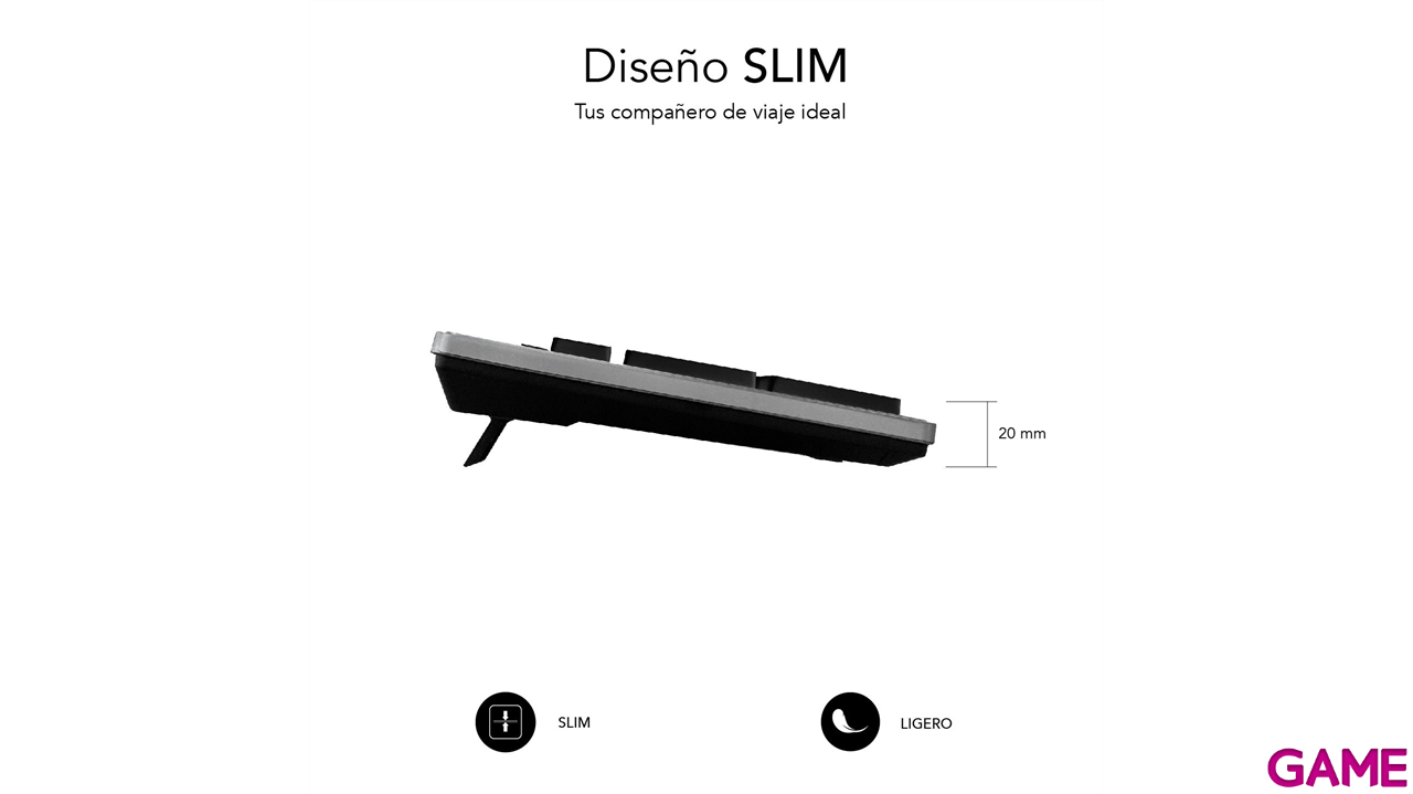 Subblim Ergonómico con cable USB Plano Silencioso Gris/Negro Ergo - Teclado-1