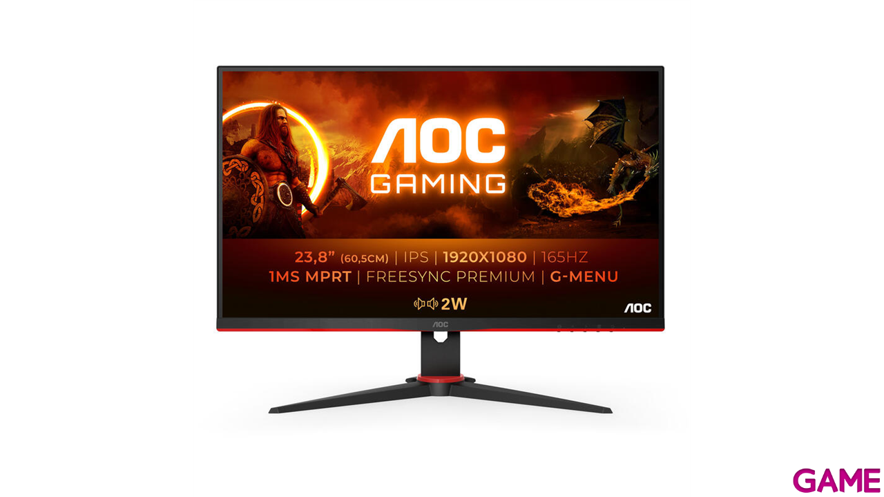 AOC 24G2SPAE/BK 23.8´´ - IPS FHD 165Hz - Altavoces - Monitor Gaming-1