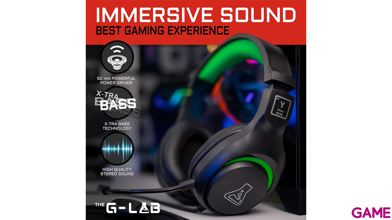The G-Lab Yttrium Auriculares Alámbrico Diadema Juego Negro-1