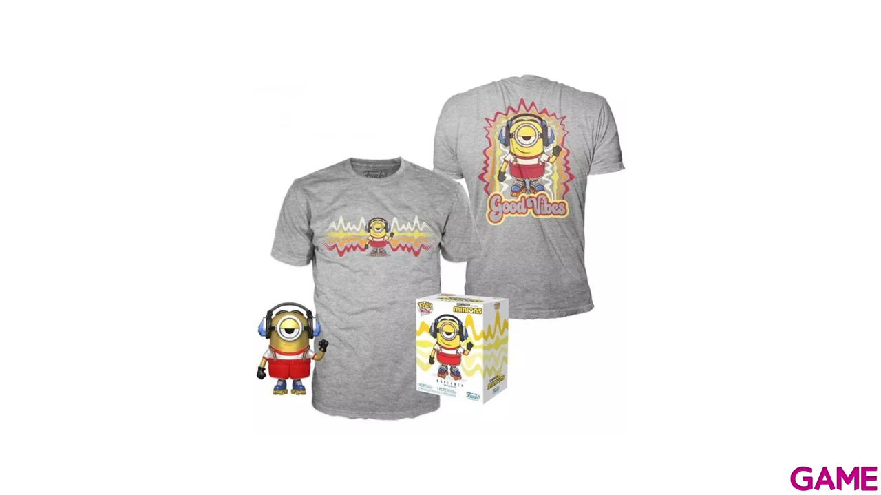 Set figura POP & Tee Minions Roller Skating Stuart Metallic Exclusive Talla S-0