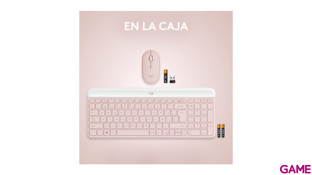 Logitech MK470 Slim Wireless Rosa - Combo-0