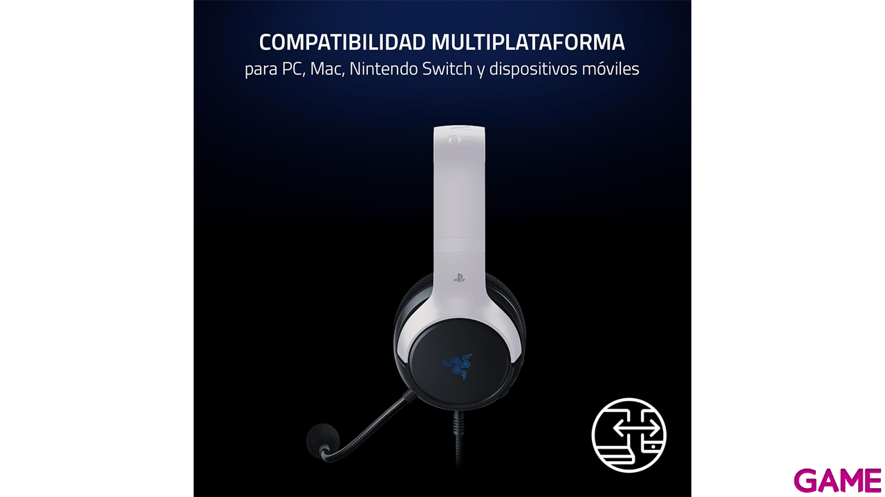 Razer Kaira X Negro Azul Blanco PC - PS5 - PS4 - Switch - Movil - Licencia PlayStation - Auriculares Gaming-0