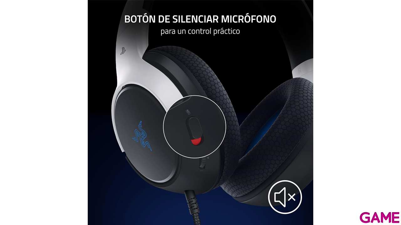Razer Kaira X Negro Azul Blanco PC - PS5 - PS4 - Switch - Movil - Licencia PlayStation - Auriculares Gaming-1
