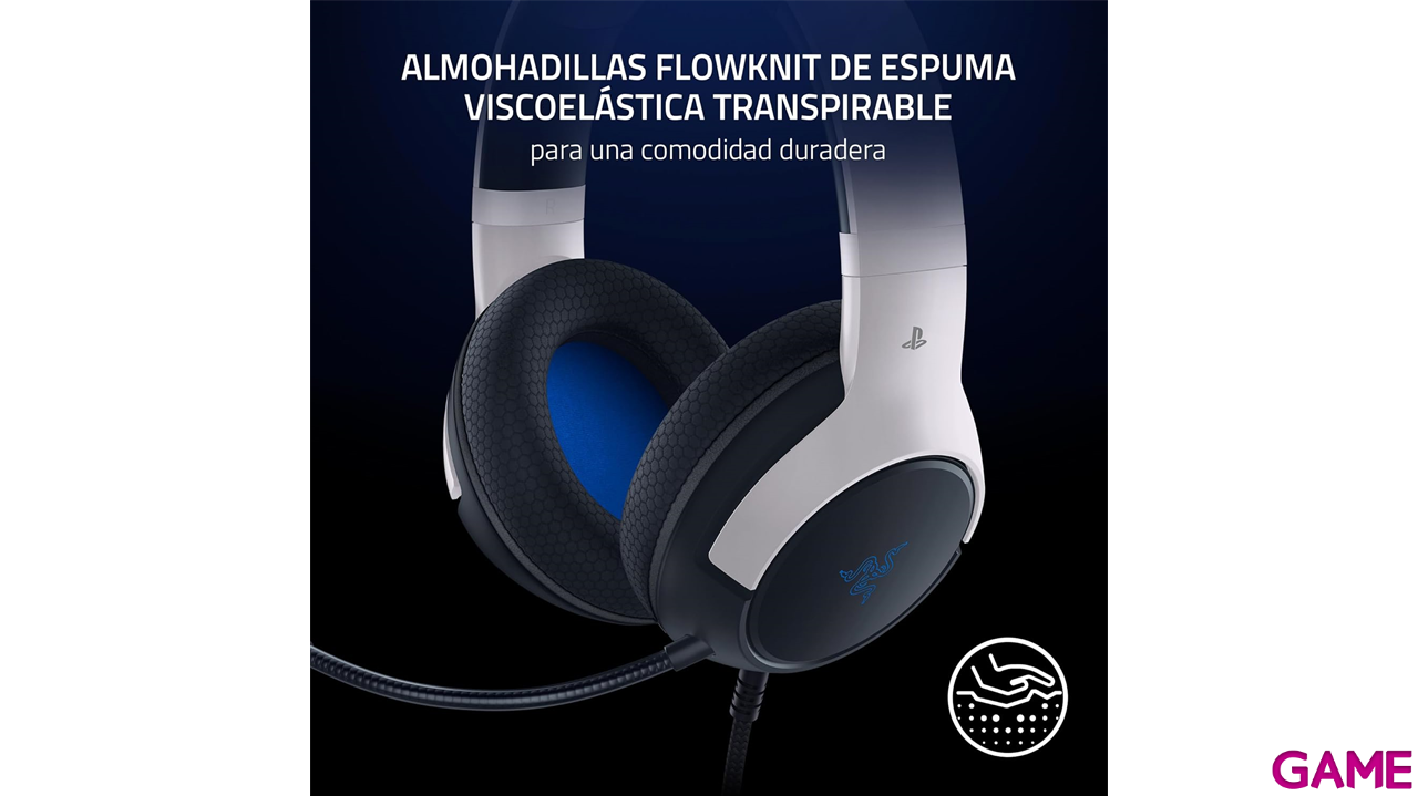 Razer Kaira X Negro Azul Blanco PC - PS5 - PS4 - Switch - Movil - Licencia PlayStation - Auriculares Gaming-5