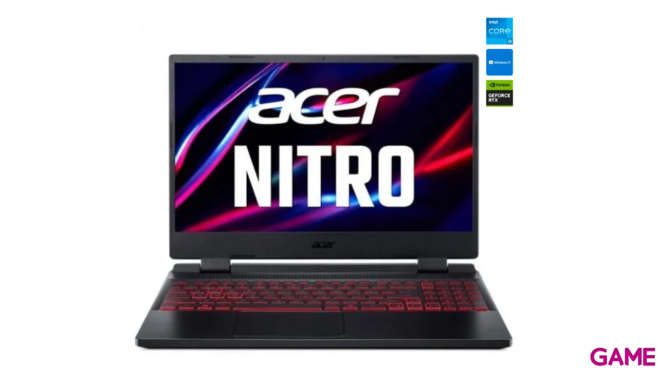 Acer Nitro 16 AN515-58 i5-12500H - RTX 4050 - 16GB - 512GB SSD - 15.6´´ - Ordenador Portatil Gaming-0