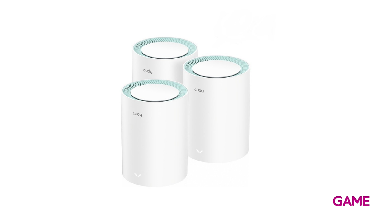 Cudy M1300 3-PACK sistema Wi-Fi Mesh (Wi-Fi en malla) Doble banda (2,4 GHz / 5 GHz) Wi-Fi 5 (802.11ac) Blanco 1 Interno-1