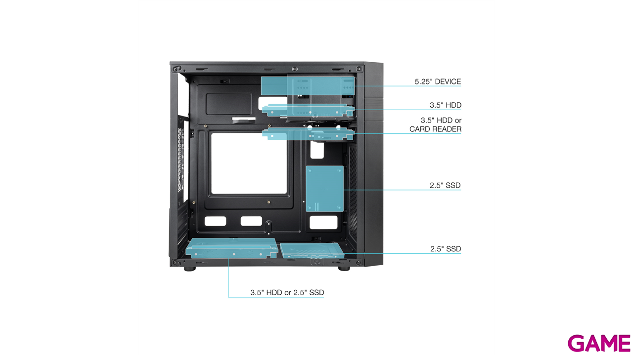 TooQ Caja Minitorre Micro-ATX Negra - Caja Ordenador-1