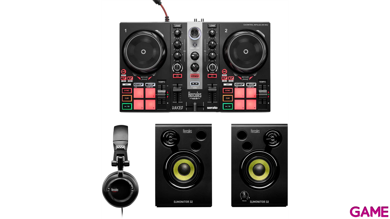Hercules DJLearning Kit Mesa Mezclas + Altavoces + Auriculares - Pack-0