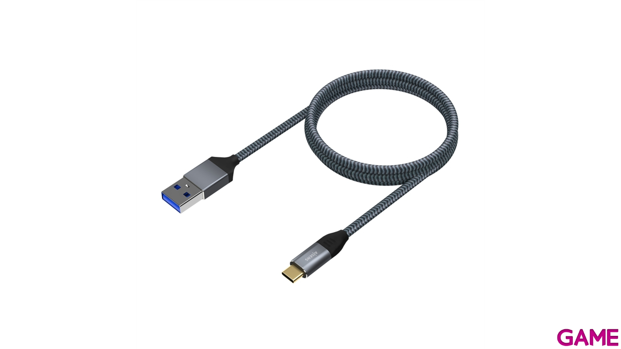Aisens USB 3.1 Gen2 Aluminio 10Gbps 3A, Tipo USB-C/M-A/M, Gris, 2.0M - Cable-1