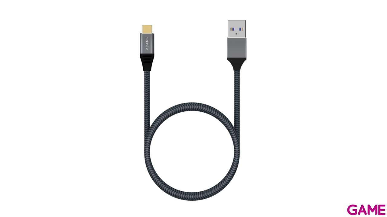 Aisens USB 3.1 Gen2 Aluminio 10Gbps 3A, Tipo USB-C/M-A/M, Gris, 2.0M - Cable-2
