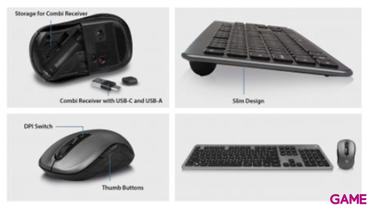 Ewent EW3272 teclado Ratón incluido RF inalámbrico QWERTY Español Negro-2