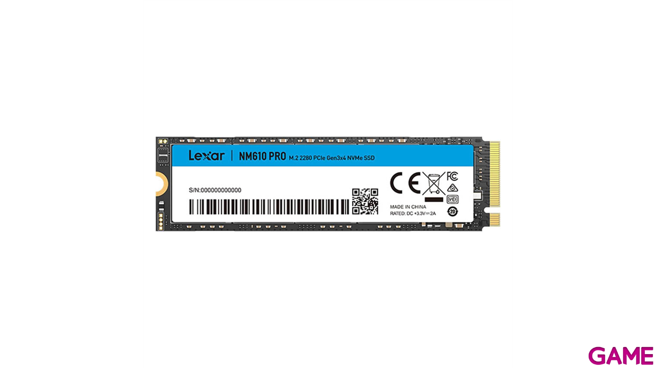 Lexar NM610 Pro M.2 500GB PCI Express 3.0 NVMe - Disco Duro-0